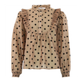 CONTINUE - SKJORTE - SILKE DOT 14959 - NOUGAT/BLACK