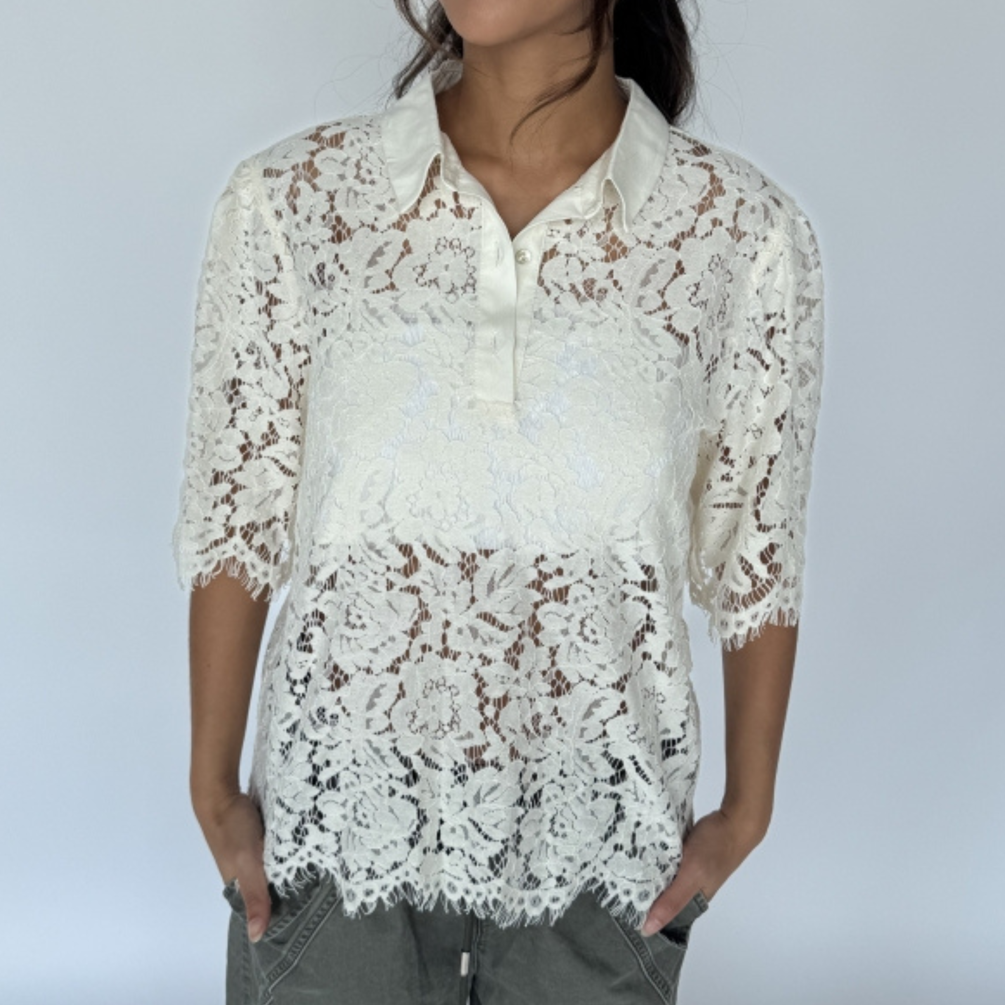 CONTINUE - BLUSE - PALOMA LACE 14992 - OFFWHITE
