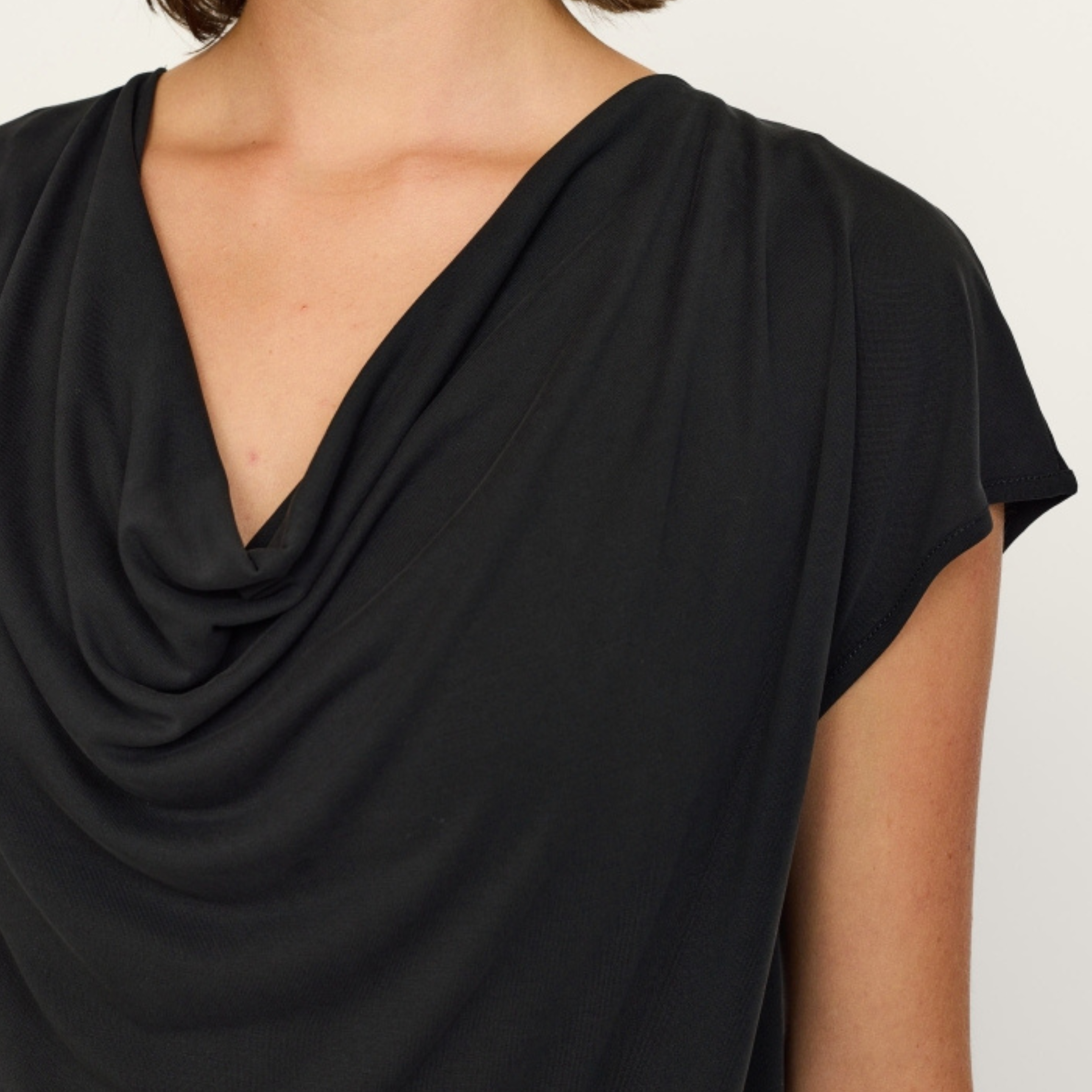 SOFT REBELS - TOP - ELLA DRAPED SR625-302 - SORT
