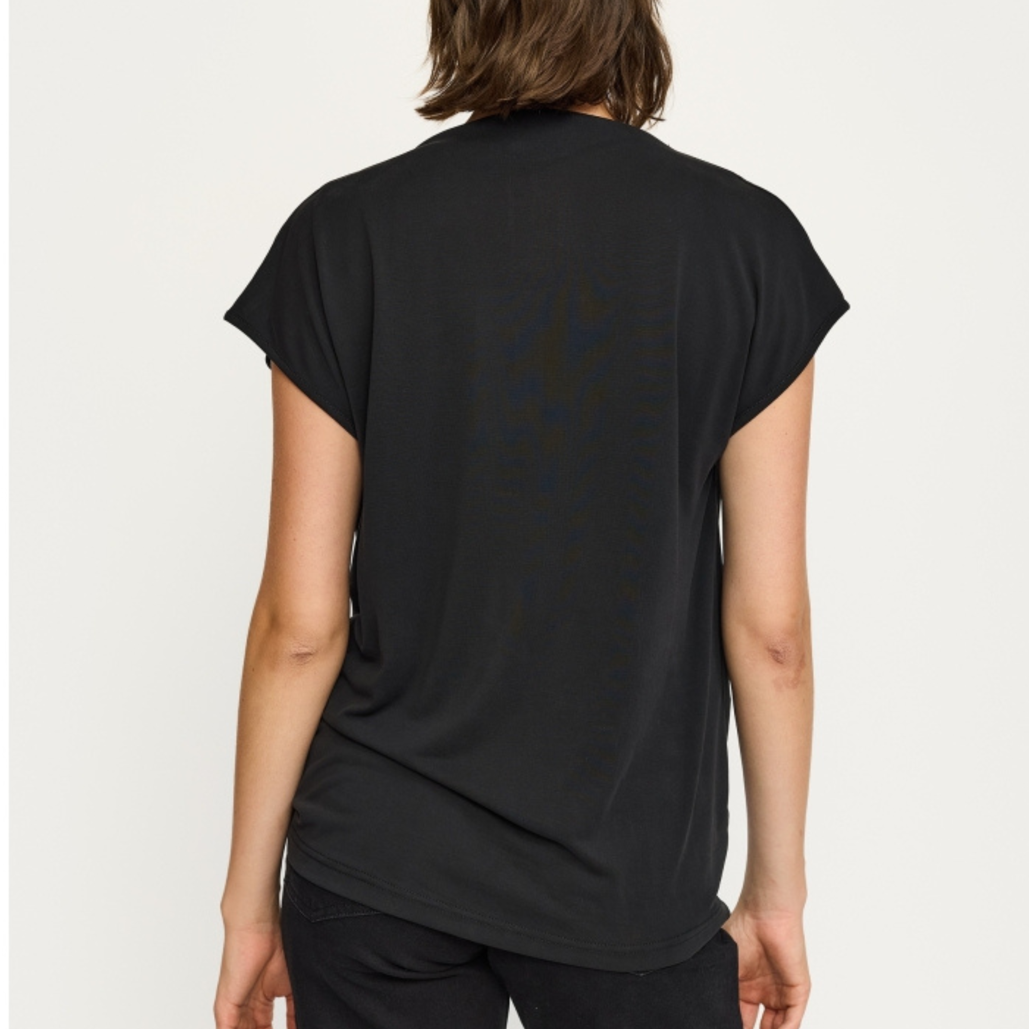 SOFT REBELS - TOP - ELLA DRAPED SR625-302 - SORT