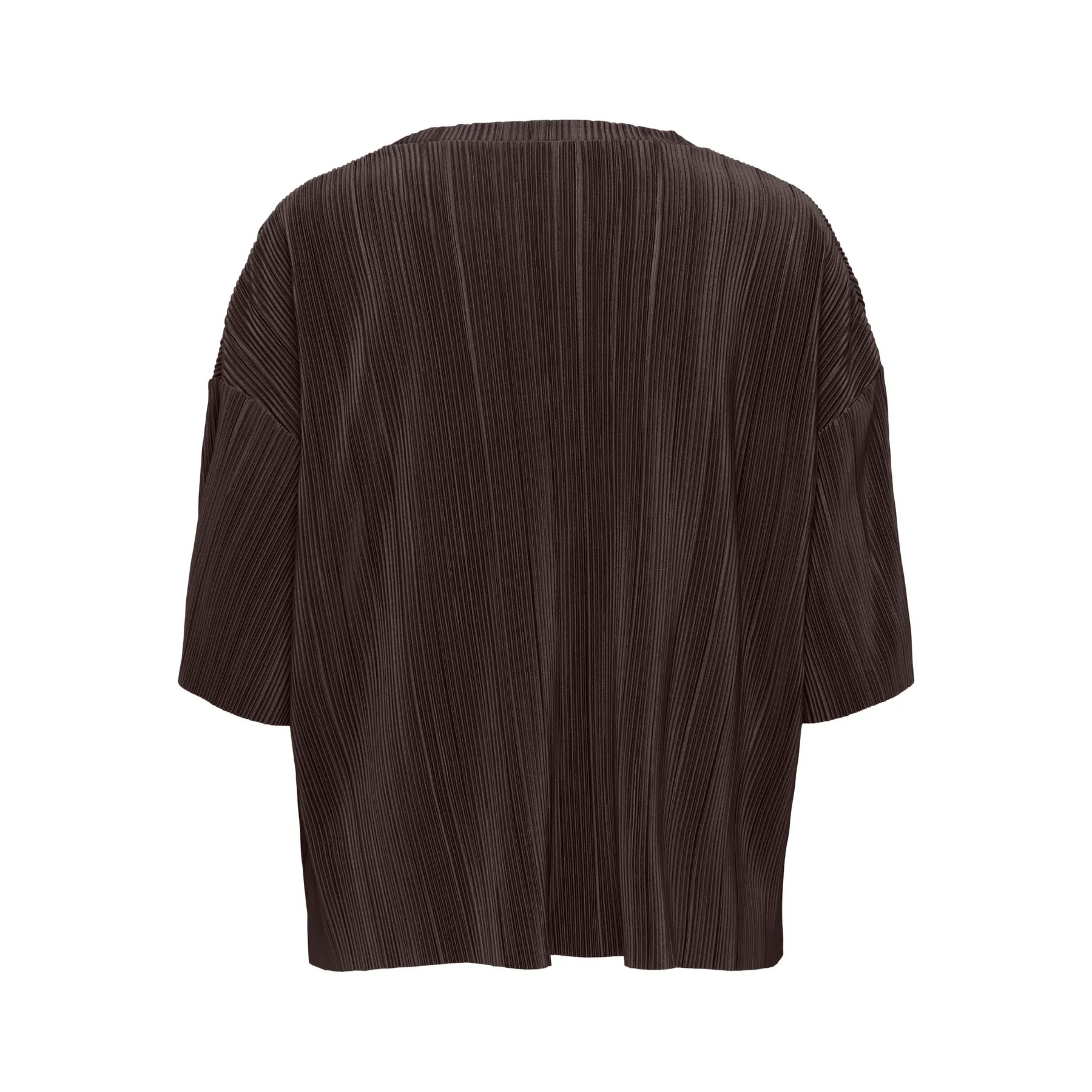 ONLY - T-SHIRT - RAVENNA PLISSÉ 15318506 - CHOCOLATE TORTE