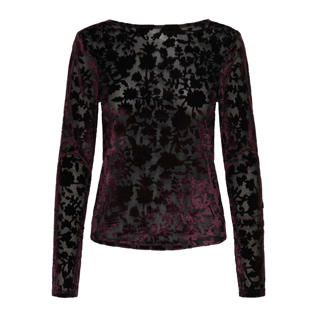 ONLY - BLUSE - THEA 15360314 - BLACK PARRY FLOWERS/WINETASTING
