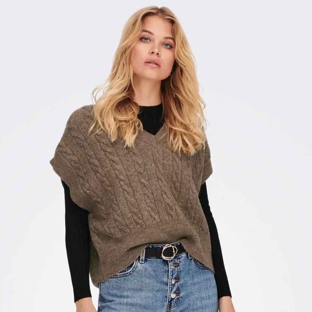 ONLY - VEST - MELODY 15249328 - CARIBOU MELANGE