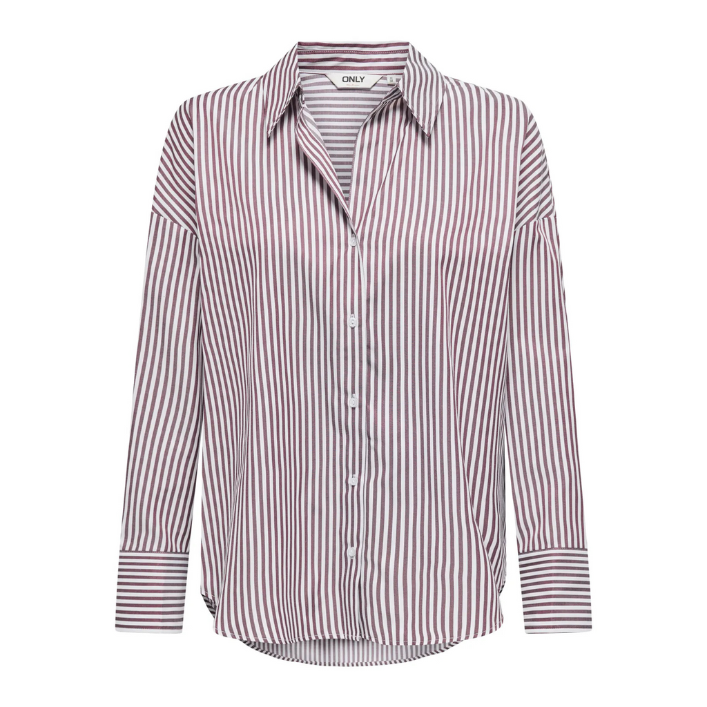 ONLY - SKJORTE - OREGON 15314330 - WINETASTING STRIPES/BRIGHT WHITE