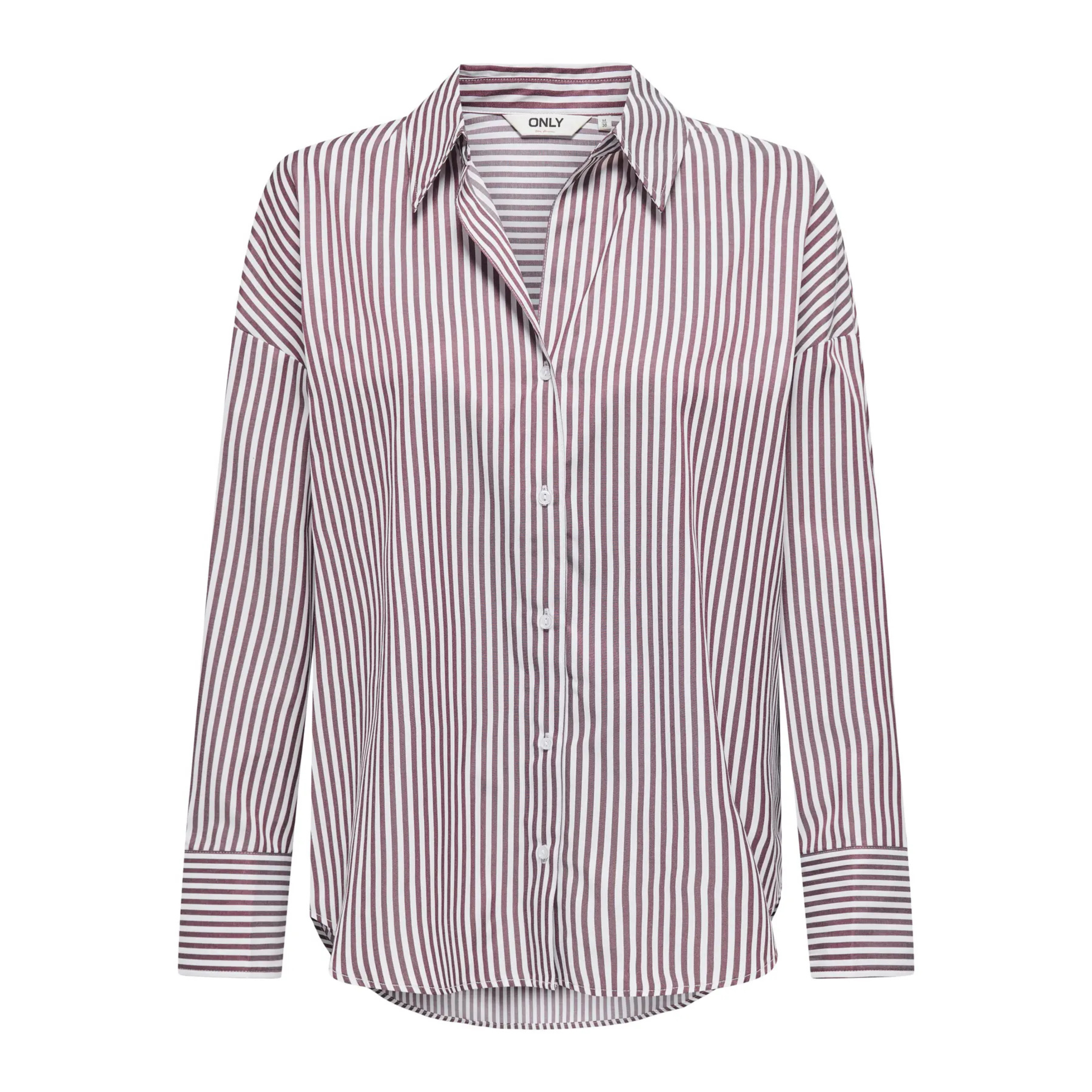 ONLY - SKJORTE - OREGON 15314330 - WINETASTING STRIPES/BRIGHT WHITE
