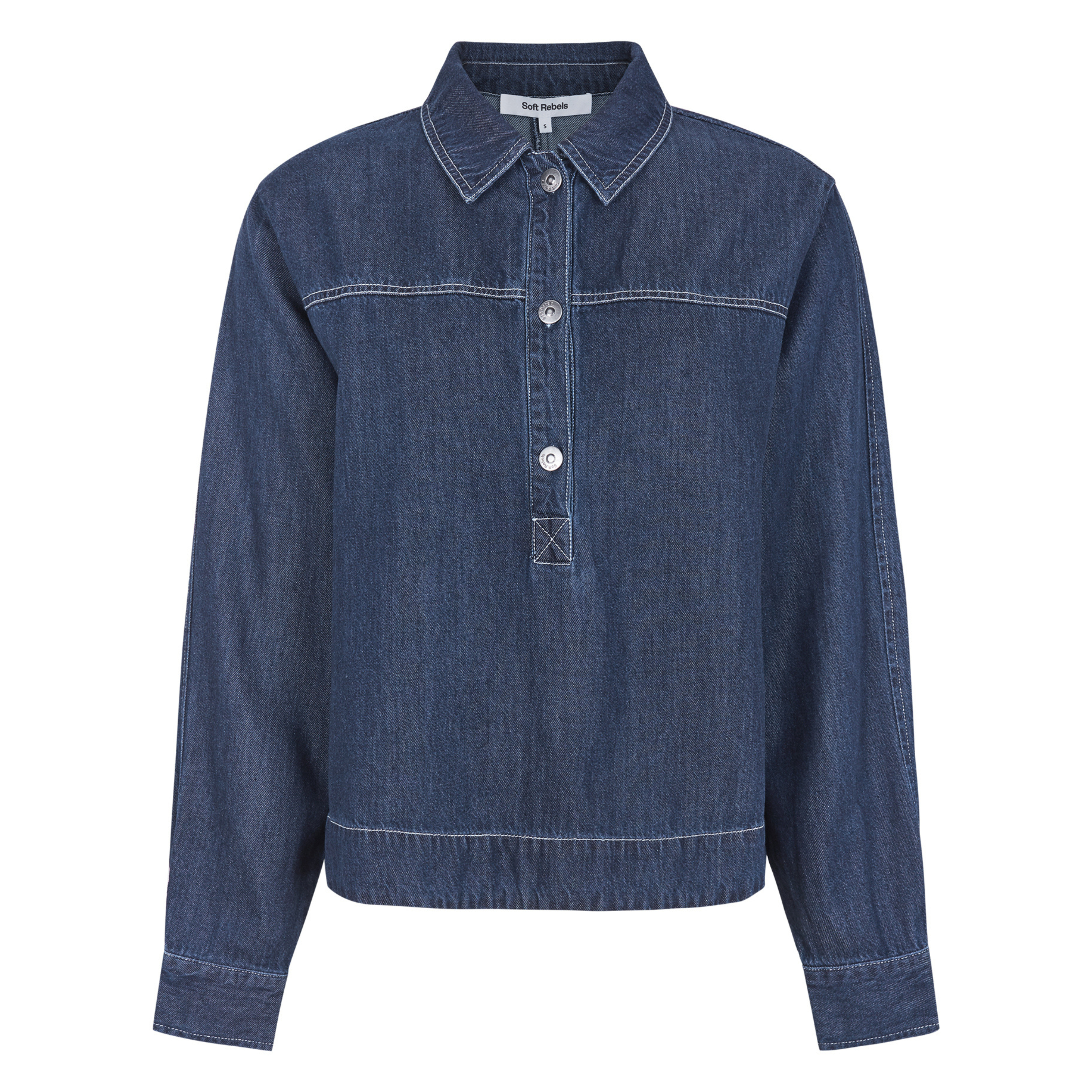 SOFT REBELS - SKJORTE - PORTIA SR525-806 - DARK BLUE DENIM