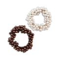SUI AVA - 2-PAK HÅRELASTIKKER - CLASSIC PEARL - BEIGE/BROWN