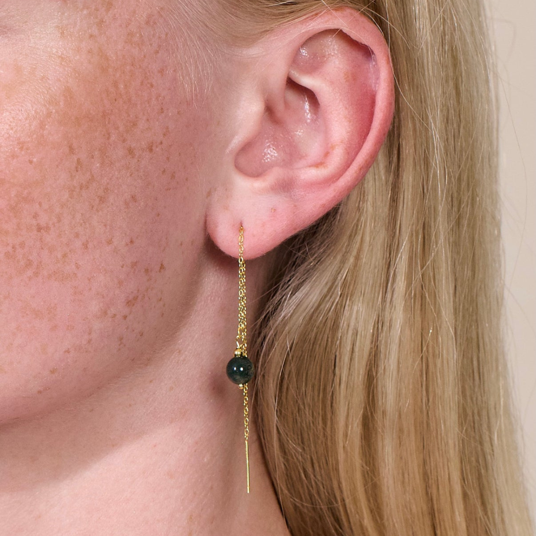 SOÏ - KRYSTAL ØRERINGE - ELLA - GRØN JADE