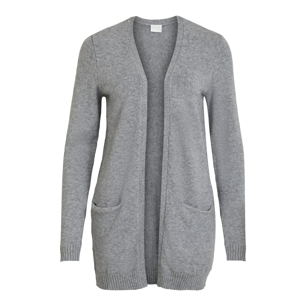 VILA - CARDIGAN - RIL 14044041 - MEDIUM GREY MELANGE
