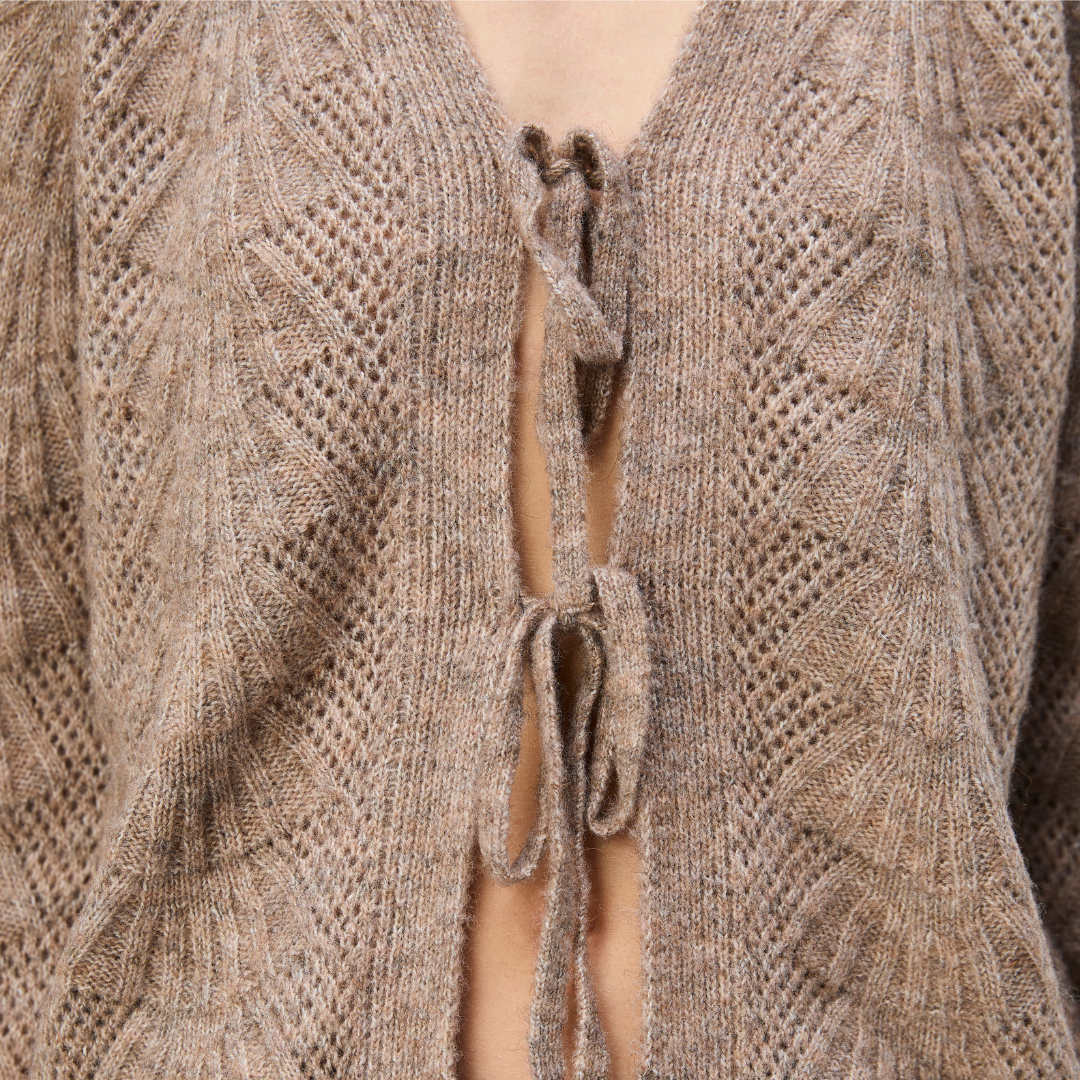 OBJECT - CARDIGAN - FLORA 23044650 - DESERT TAUPE MELANGE