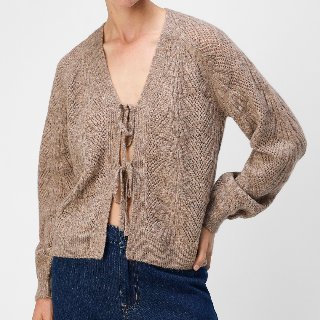 OBJECT - CARDIGAN - FLORA 23044650 - DESERT TAUPE MELANGE