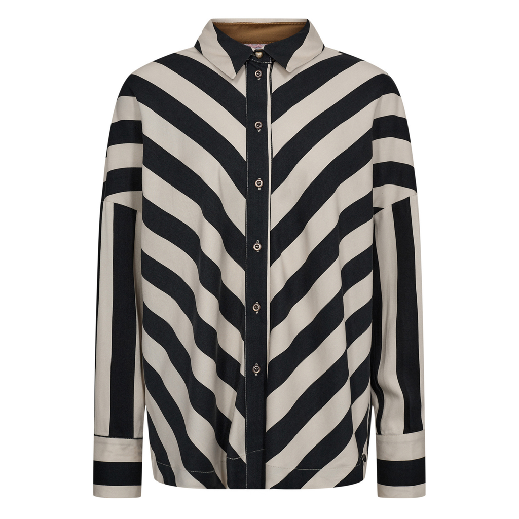 NÜMPH - SKJORTE - MINZU STRIPE 706112 - CAVIAR