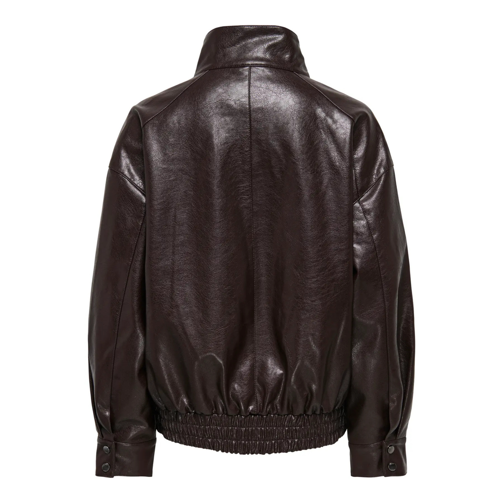 ONLY - BOMBERJAKKE - JULIA FAUX LEATHER 15373024 - CHOCOLATE TORTE
