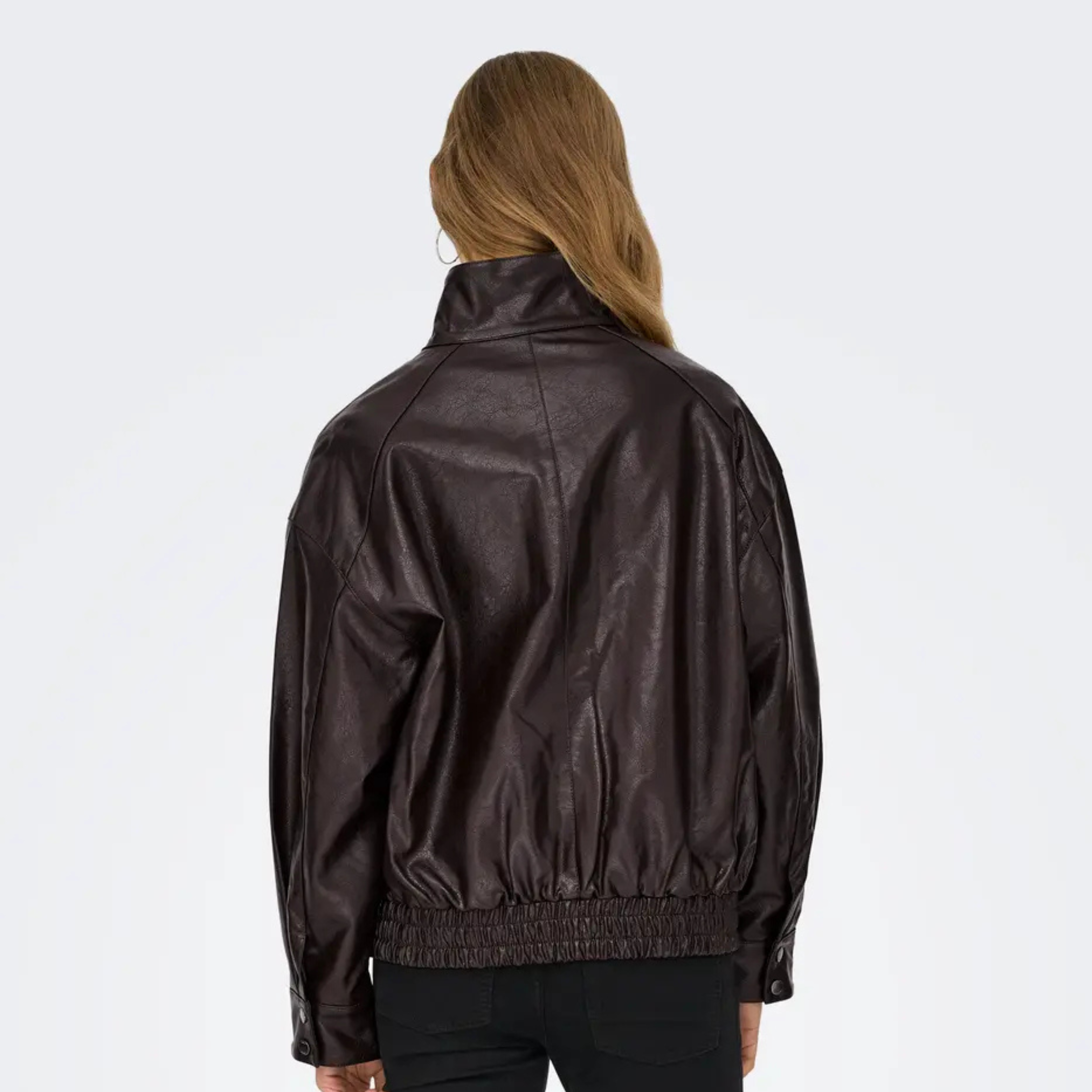 ONLY - BOMBERJAKKE - JULIA FAUX LEATHER 15373024 - CHOCOLATE TORTE
