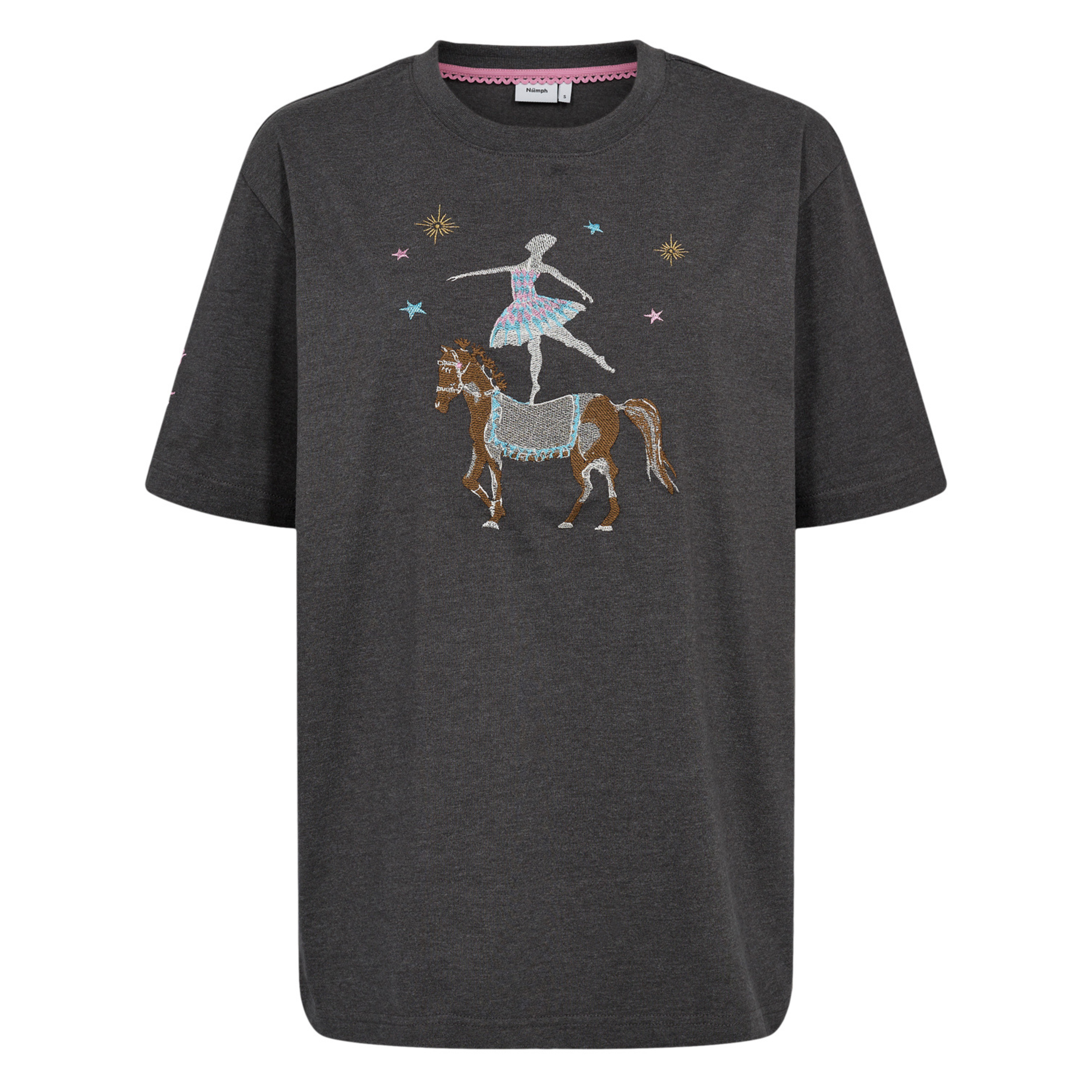 NÜMPH - T-SHIRT - PRIMA OVERSIZE 706163 - DARK GREY MELANGE