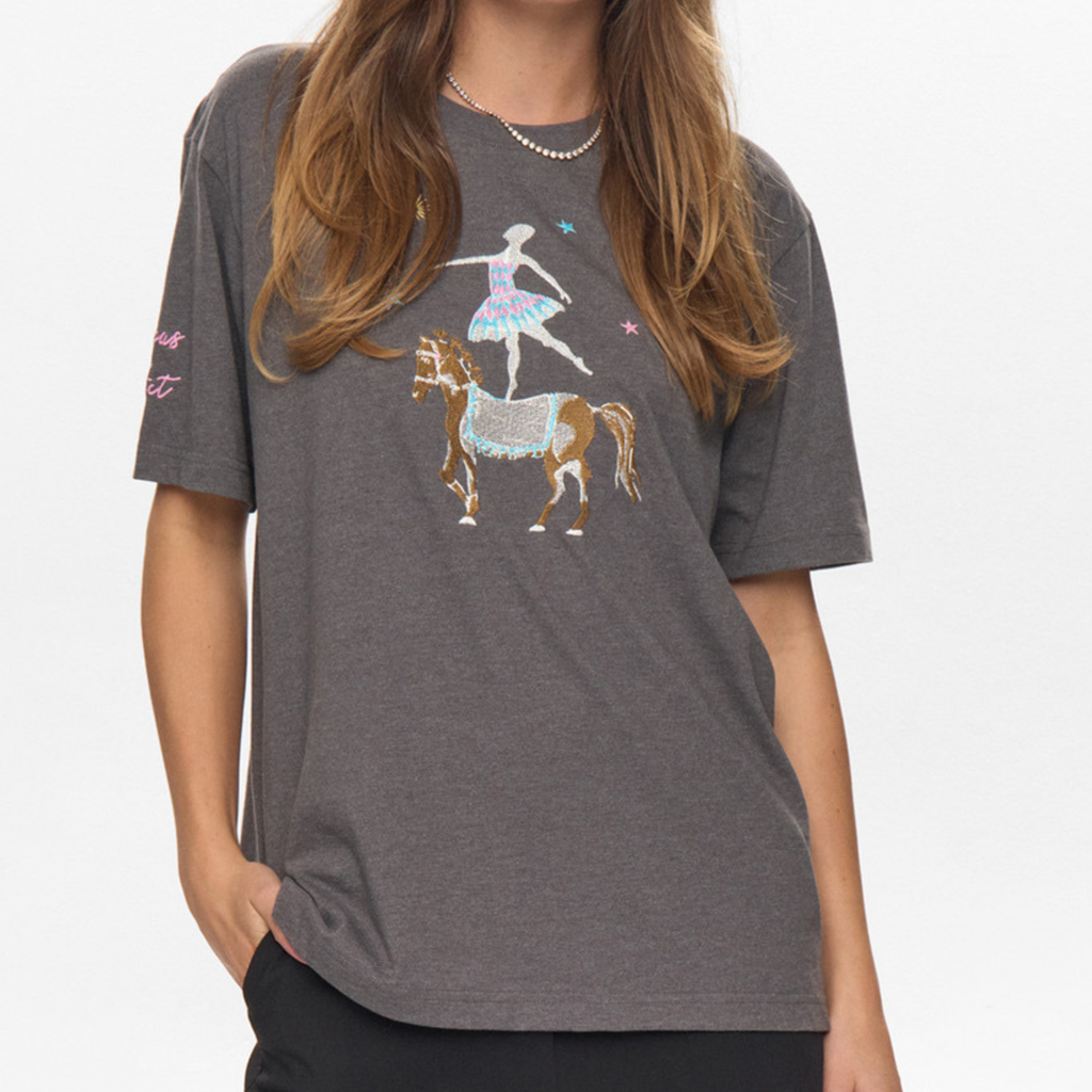 NÜMPH - T-SHIRT - PRIMA OVERSIZE 706163 - DARK GREY MELANGE