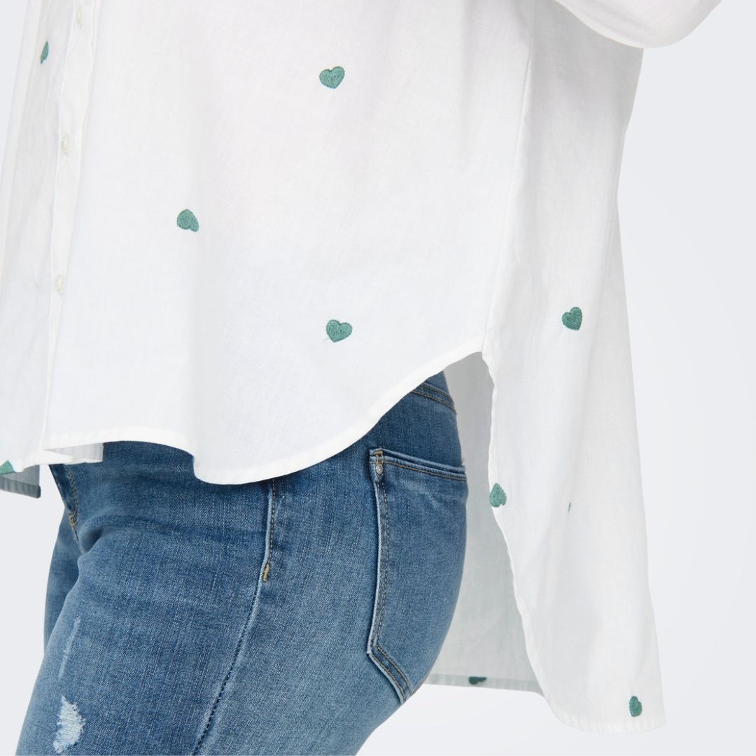 ONLY - SKJORTE - NEW LINA 15283743 - SAGABRUSH WHITE/HEART