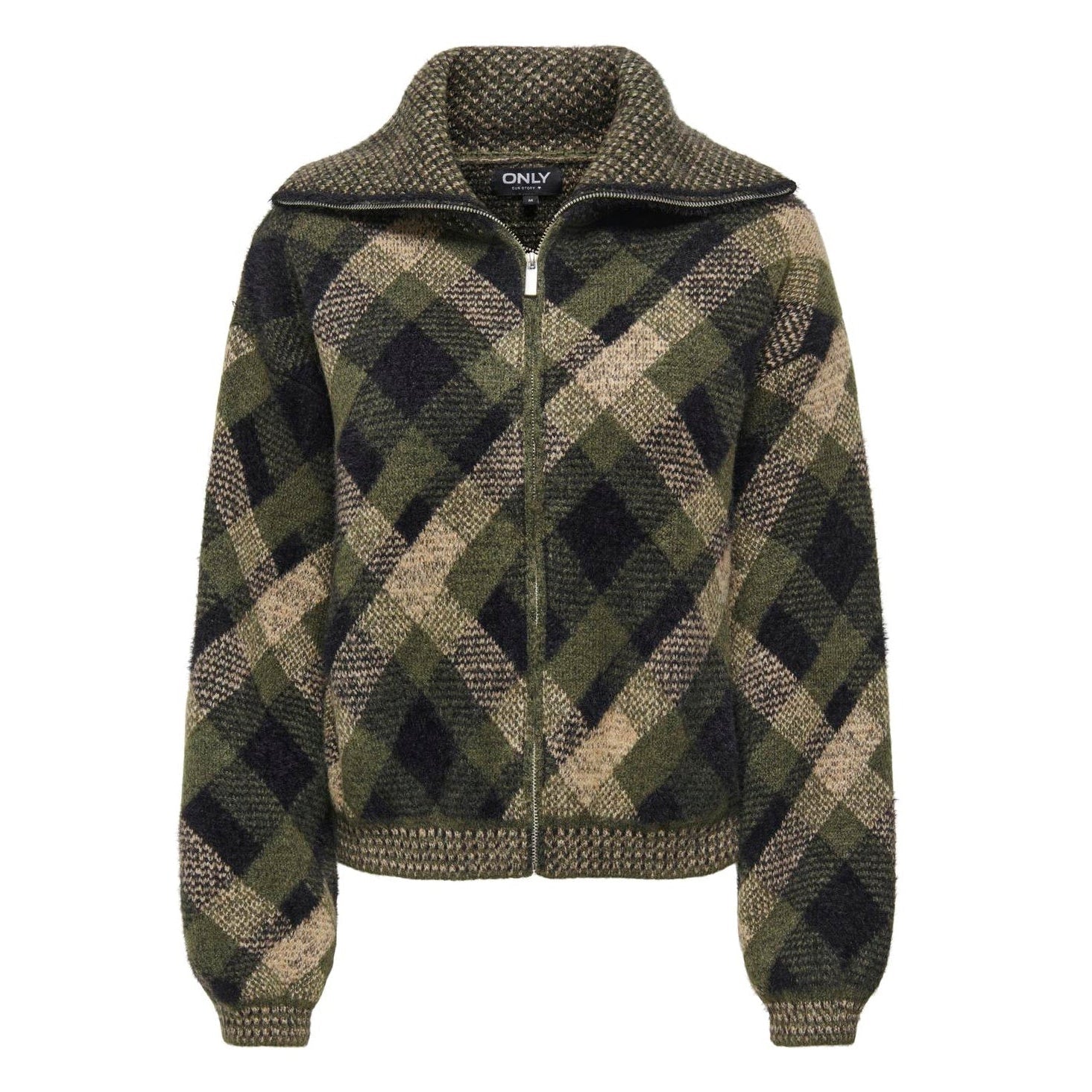 ONLY - CARDIGAN - MAROON 15358211 - FOREST NIGHT CHEKS/OTTER/BLACK